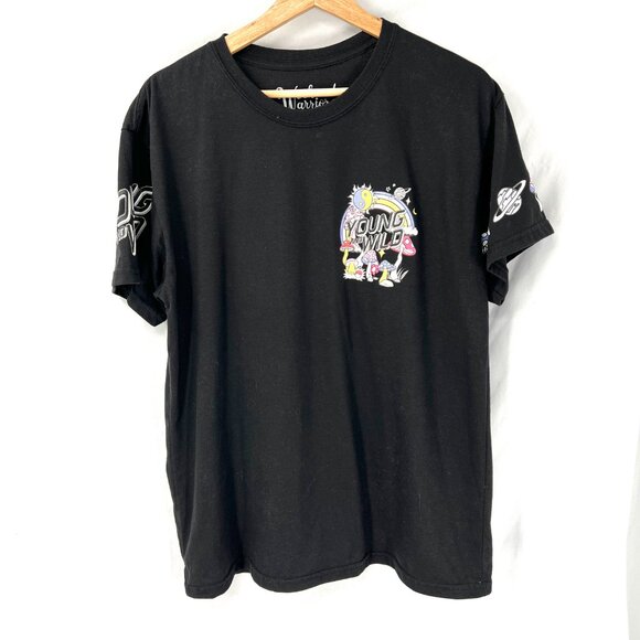 Weekend Warrior hippie magic mushroom graphic t-shirt top psychedelic boho L - Picture 2 of 10